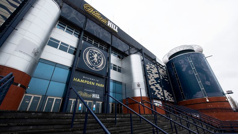 A view of Hampden Park in Glasgow, Scotland