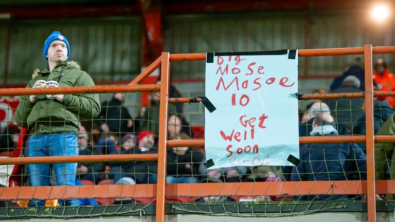 Picture by Allan McKenzie/SWpix.com - 31/01/2020 - Rugby League - Betfred Super League - Hull KR v Wakefield Trinity - Hull College Craven Park, Hull, England - Fans leave messages of support for Mose Masoe around the ground.