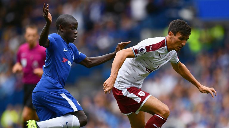 during the Premier League match between Chelsea and Burnley at Stamford Bridge on August 12, 2017 in London, England.