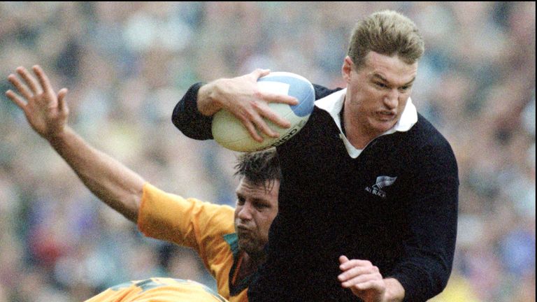 Kirwan in action for the All Blacks against Australia