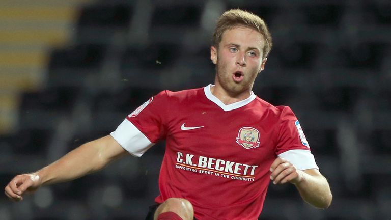 Barnsley's Jordan Clark during the Capital One Cup Second Round match at the Liberty Stadium, Swansea in August 2012