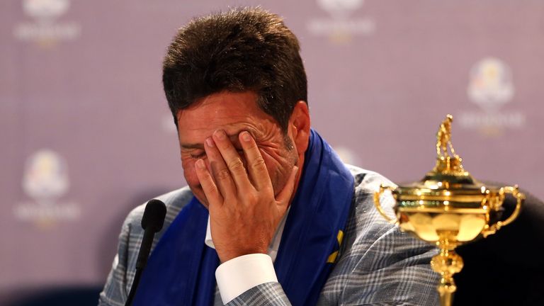 during the Singles Matches for The 39th Ryder Cup at Medinah Country Club on September 30, 2012 in Medinah, Illinois.