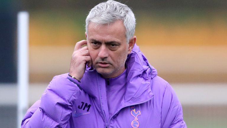 Jose Mourinho in Tottenham training