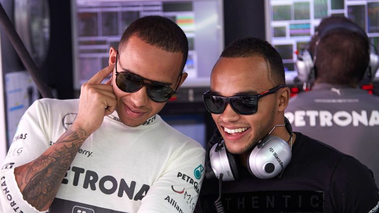 Lewis Hamilton with younger brother Nicolas