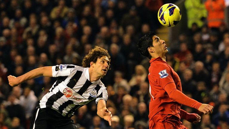 Luis Suarez scored a superb goal for Liverpool against Newcastle in November 2012
