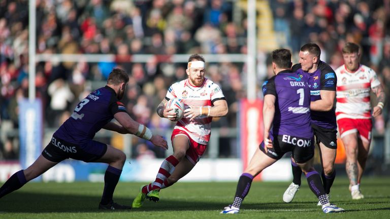 Picture by Isabel Pearce/SWpix.com - 08/03/2020 - Rugby League - Betfred Championship - Leigh Centurions v Halifax RLFC - Leigh Sports Village, Leigh , England - Matty Wildie of Leigh.