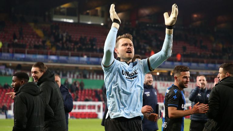  Simon Mignolet of Club Brugge celebrates