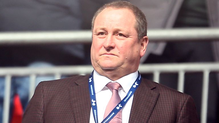 Mike Ashley at Wembley Stadium in 2019