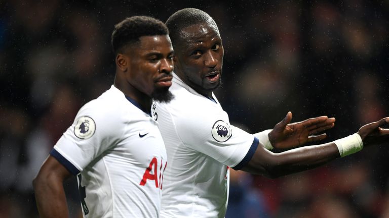 Serge Aurier (L) was training with Moussa Sissoko (R)