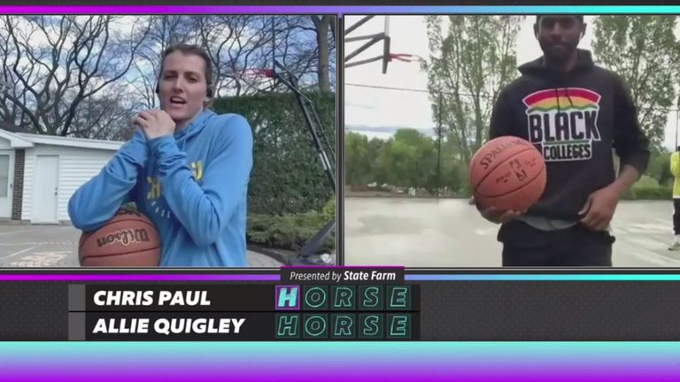 Allie Quigley and Chris Paul face off in the NBA HORSE shooting challenge
