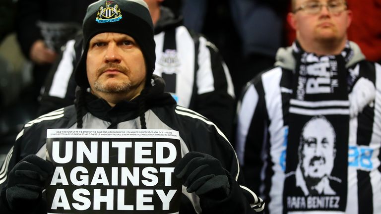 Some Newcastle fans have voiced their disapproval of Ashley's tenure for years