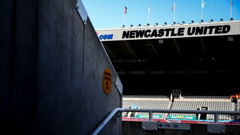 A view of St. James' Park, taken prior to Newcastle United vs Wolverhampton Wanderers