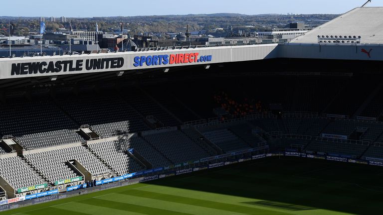 A view of St. James' Park, taken prior to Newcastle United vs Wolverhampton Wanderers