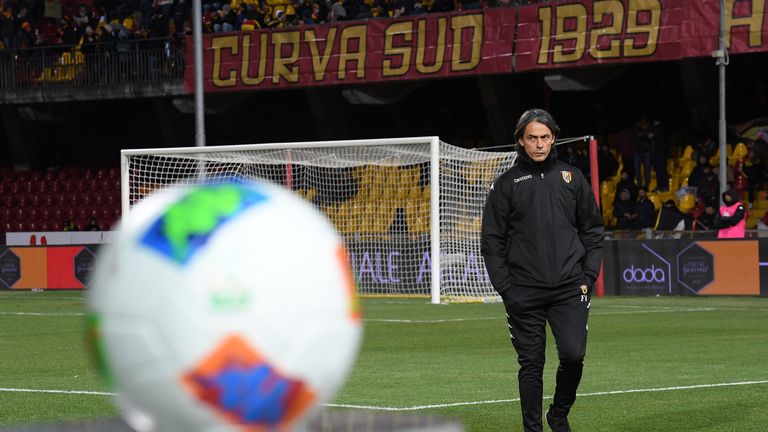 Benevento head coach Pippo Inzaghi