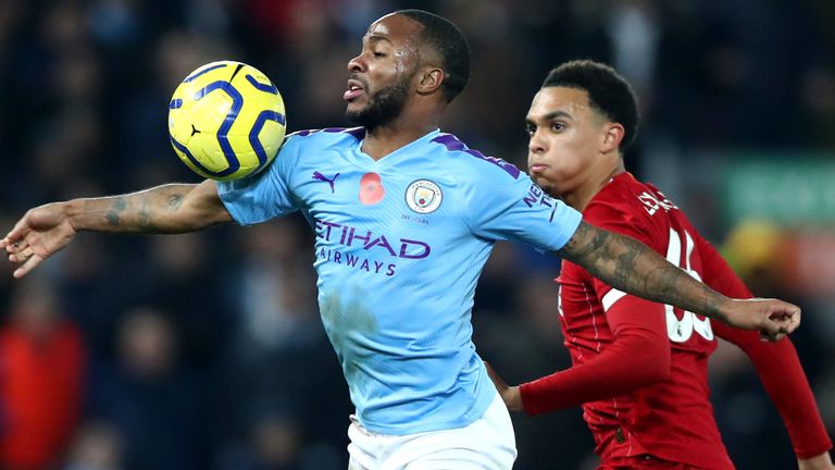 Raheem Sterling and Trent Alexander-Arnold in action