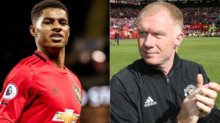 Marcus Rashford and Paul Scholes