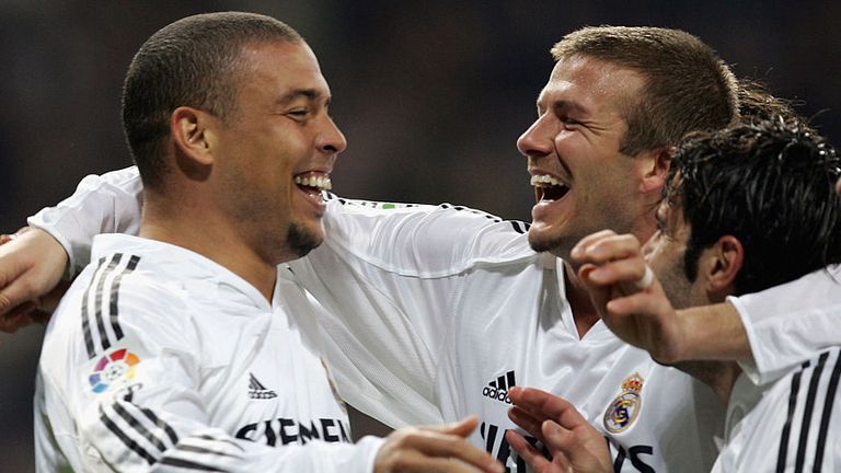 David Beckham and Ronaldo were team-mates at Real Madrid between 2003 and 2007