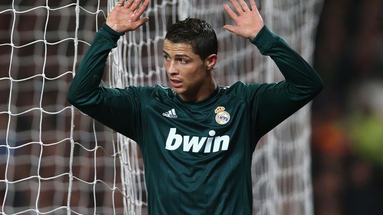 during the UEFA Champions League Round of 16 Second leg match between Manchester United and Real Madrid at Old Trafford on March 5, 2013 in Manchester, United Kingdom.