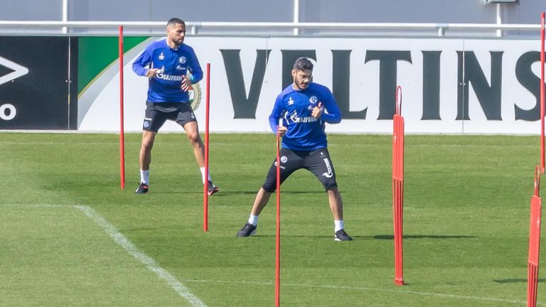 Socially distanced training at Schalke