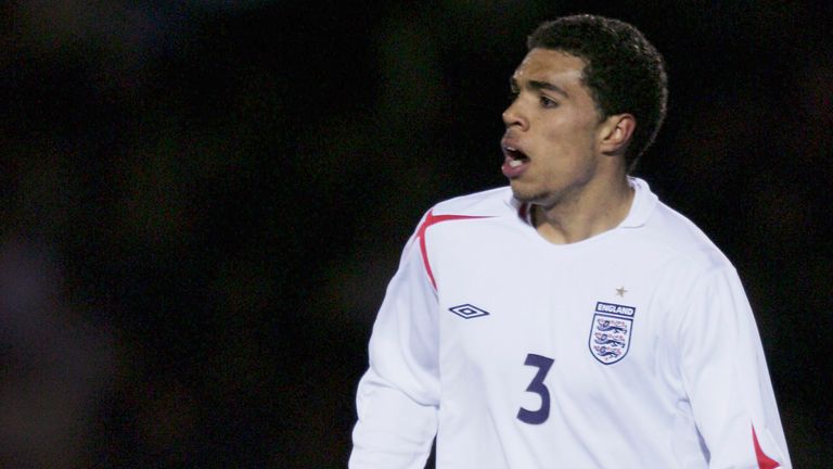Scott Golbourne of England on the ball during the under 19 International between England and Slovakia at The Sixfields Stadium on February 28, 2006 in Northampton, England. (Photo by David Rogers/Getty Images) *** Local Caption *** Scott Goldbourne