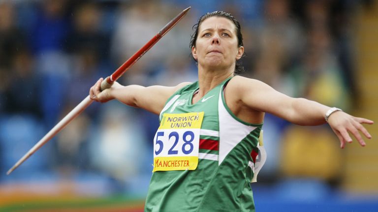 MANCHESTER, ENGLAND - JULY 10 : Shelley Holroyd of Sale Manchester AC in action in the Javelin during the Norwich Union Olympic Trials and AAA's Championships at the Manchester Regional Arena on July 10,  2004 in Manchester, England.(Photo by Gary M Prior/Getty Images)