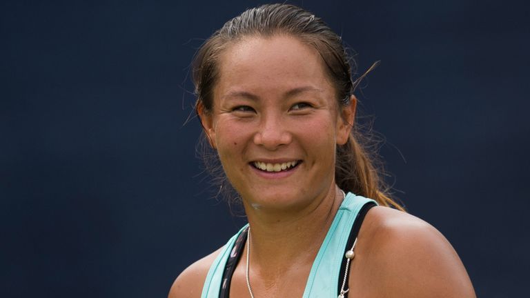 Tara Moore of Great Britain during practice on day five of the WTA Aegon Open on June 10, 2016 in Nottingham, England.