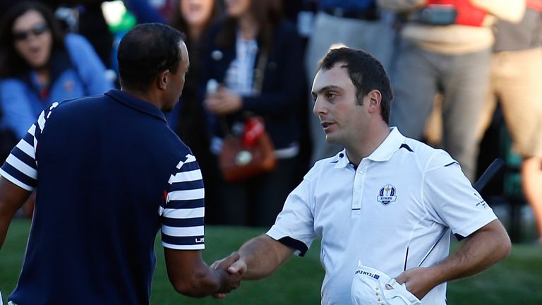 Tiger Woods conceded a three-foot putt to Francesco Molinari which guaranteed overall victory for Europe