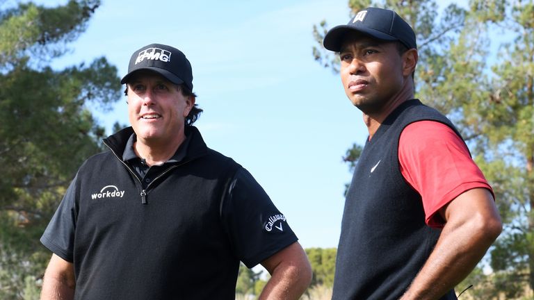 Tiger Woods And Phil Mickelson Joined By Tom Brady And Peyton Manning In Charity Golf Challenge Golf News Sky Sports