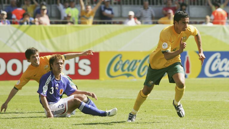 Cahill scored twice for Australia in a 3-1 win over Japan at the 2006 World Cup