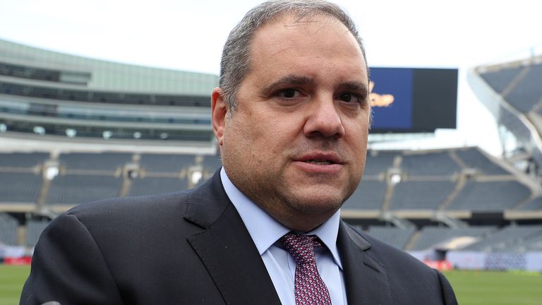 CHICAGO, IL - JULY 06: President of CONCACAF Victor Montagliani attends press during a press conference ahead of the 2019 CONCACAF Gold Cup final match against Mexico at Soldier Field on July 6, 2019 in Chicago, Illinois.  (Photo by Omar Vega/Getty Images)