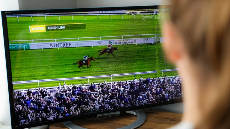Sport Coronavirus - Saturday April 4th
The Virtual Grand National on a TV in a Derbyshire household.