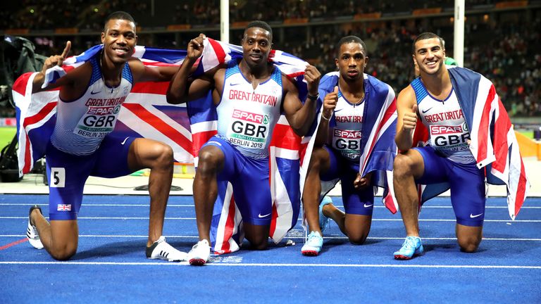 Los hombres de Gran Bretaña ganaron el oro en el relevo de 4x100m en el Campeonato de Europa de Atletismo 2018
