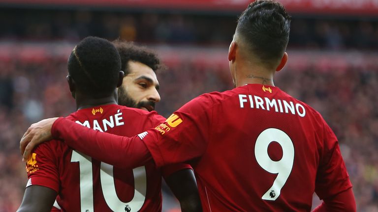 Sadio Mane, Roberto Firmino and Mohamed Salah have helped guide Liverpool into a huge lead at the top of the Premier League