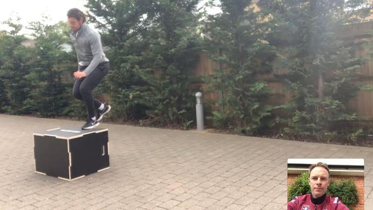 Aston Villa goalkeeper Jed Steer training from home 