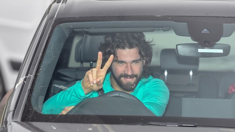 Alisson arrives at Melwood