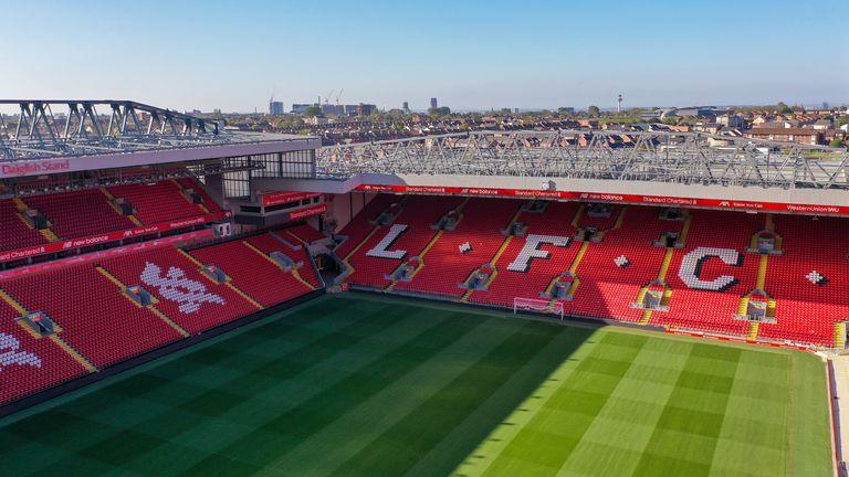 Anfield pictured during the coronavirus (Covid-19) pandemic lockdown