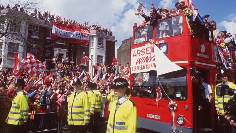 Arsenal supporters thronged Upper Street in Islington back in May 1994