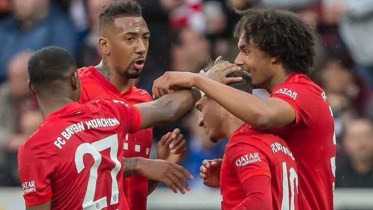 Jerome Boateng and Bayern team-mates celebrate