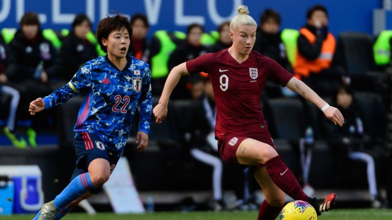 Bethany England in action against Japan 