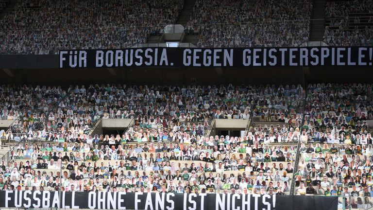 Borussia Monchengladbach's supporter cut-outs