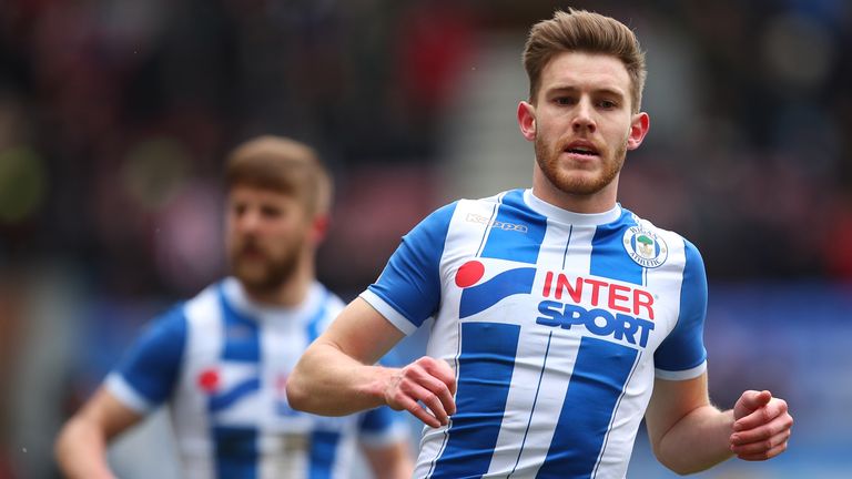 Callum Elder during his loan spell at Wigan Athletic from Leicester City