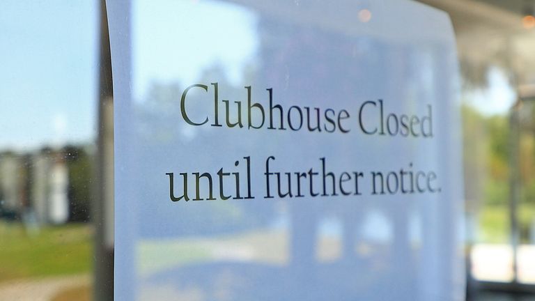Clubhouse closed sign