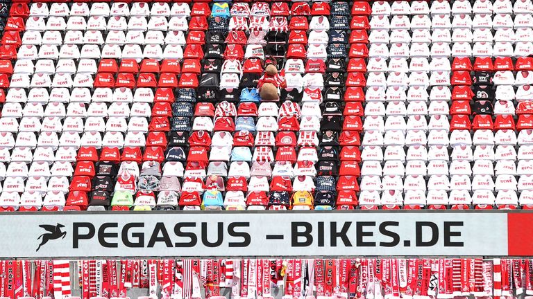 Cologne created a coloured motif using scarfs and shirts lent by supporters