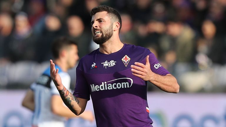 FLORENCE, ITALY - FEBRUARY 08: Patrick Cutrone of ACF Fiorentina reacts during the Serie A match between ACF Fiorentina and Atalanta BC at Stadio Artemio Franchi on February 8, 2020 in Florence, Italy. (Photo by Gabriele Maltinti/Getty Images)