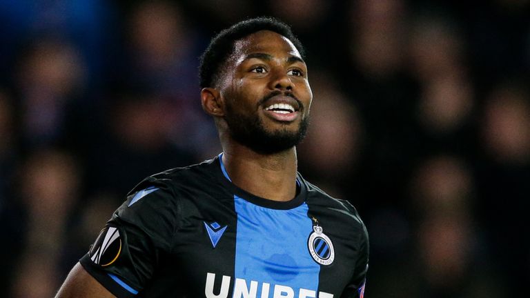 BRUGGE, BELGIUM - FEBRUARY 20: Emmanuel Dennis of Club Brugge during the UEFA Europa League match between Club Brugge v Manchester United at the Jan Breydel Stadium on February 20, 2020 in Brugge Belgium (Photo by Erwin Spek/Soccrates/Getty Images)