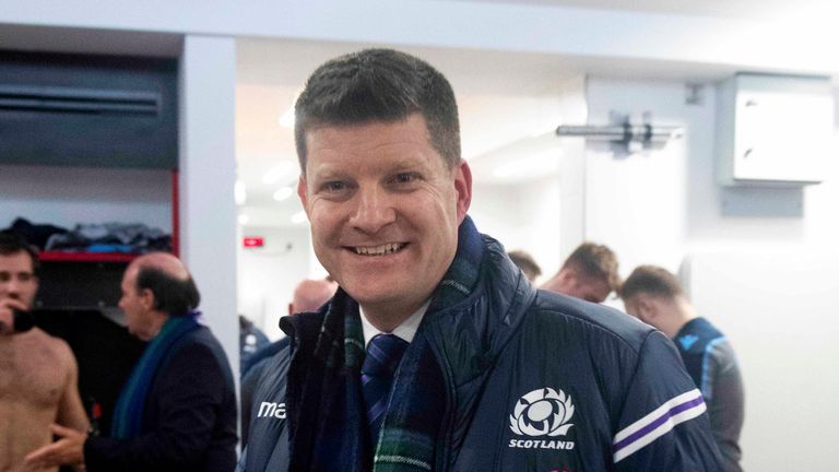 Dominic McKay is pictured with the Calcutta Cup