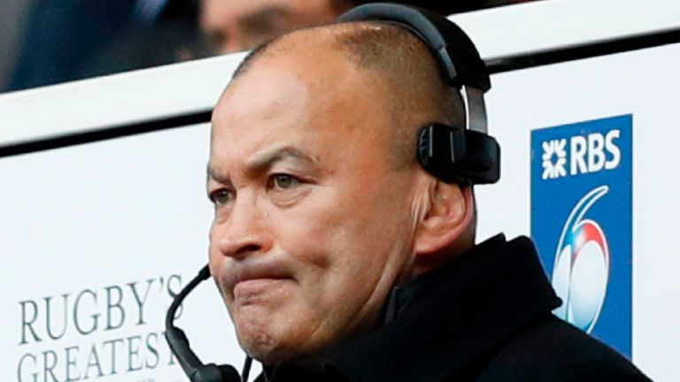 Eddie Jones reacts to England's early play against Italy