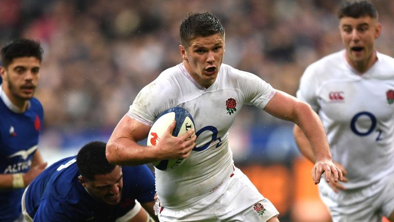 Owen Farrell against France in the Six Nations