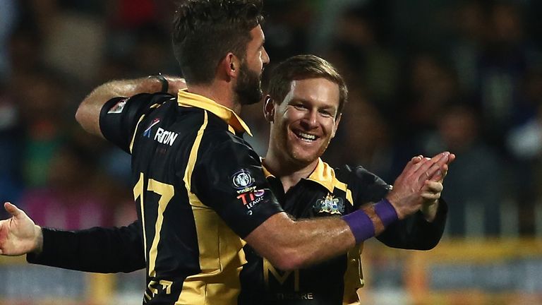 during the T10 League Final match between Kerela Kings and Punjabi Legends at Sharjah Cricket Stadium on December 17, 2017 in Sharjah, United Arab Emirates.