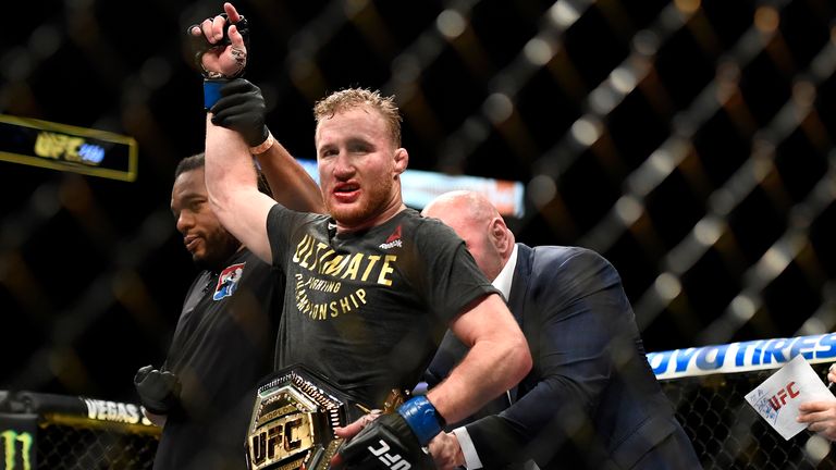 Justin Gaethje won the interim lightweight title at UFC 249